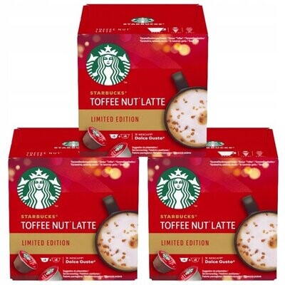 Starbucks Toffee Nut Latte Limited Edition für Nescafe Dolce Gusto 36 Kapseln im 3er Pack je 12 Kapseln