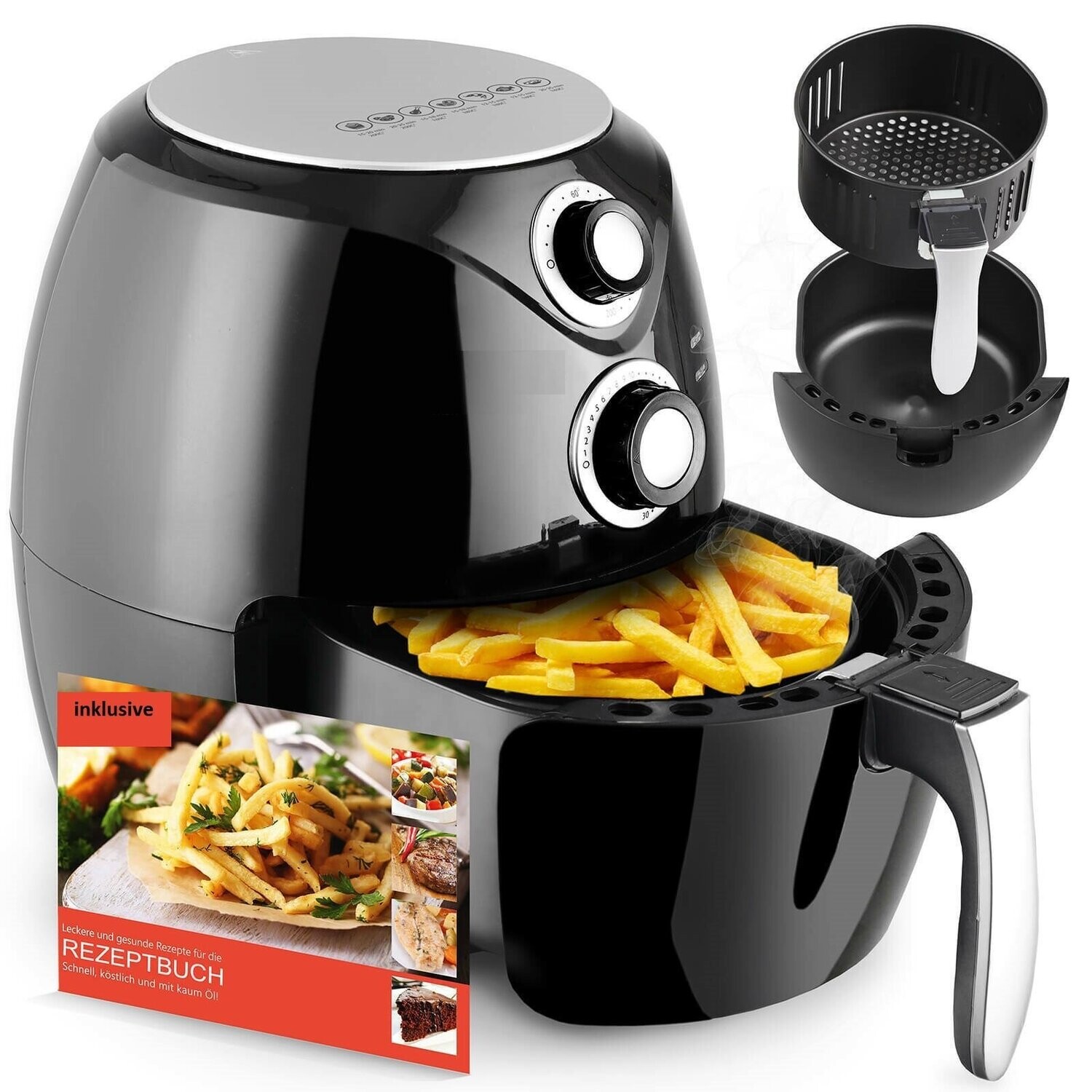 Friteuse Heißluftfritteuse Heißluft Heissluft Fritteuse 3,6L