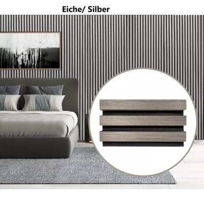 Designer Premium Lamellenwand Akustik Wandpaneele Natur Holzdekor Holzwand Wandverkleidung Farbwahl