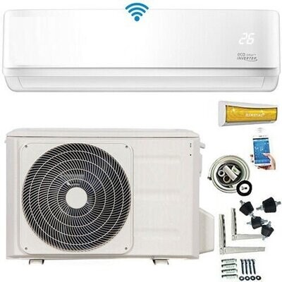 Split Klimaanlage/ Heizung in einem Set mit Leitungen A++ ECO Smart Inverter WiFi WLAN 12000btu/3,5kW +Kupferleitung Golden-Fin✔️ Smart Home✔️ ALEXA✔️ Google✔️ Wärmepumpe✔️ Split Klimaanlage/ Heizung in einem Set mit Leitungen A++ ECO Smart Inverter WiFi WLAN 12000btu/3,5kW +Kupferleitung Golden-Fin✔️ Smart Home✔️ ALEXA✔️ Google✔️ Wärmepumpe✔️