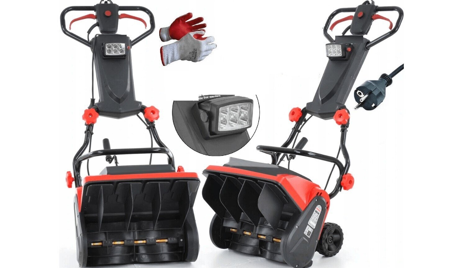 Schneefräse komplett Set 40 cm 1300W mit LED Beleuchtung