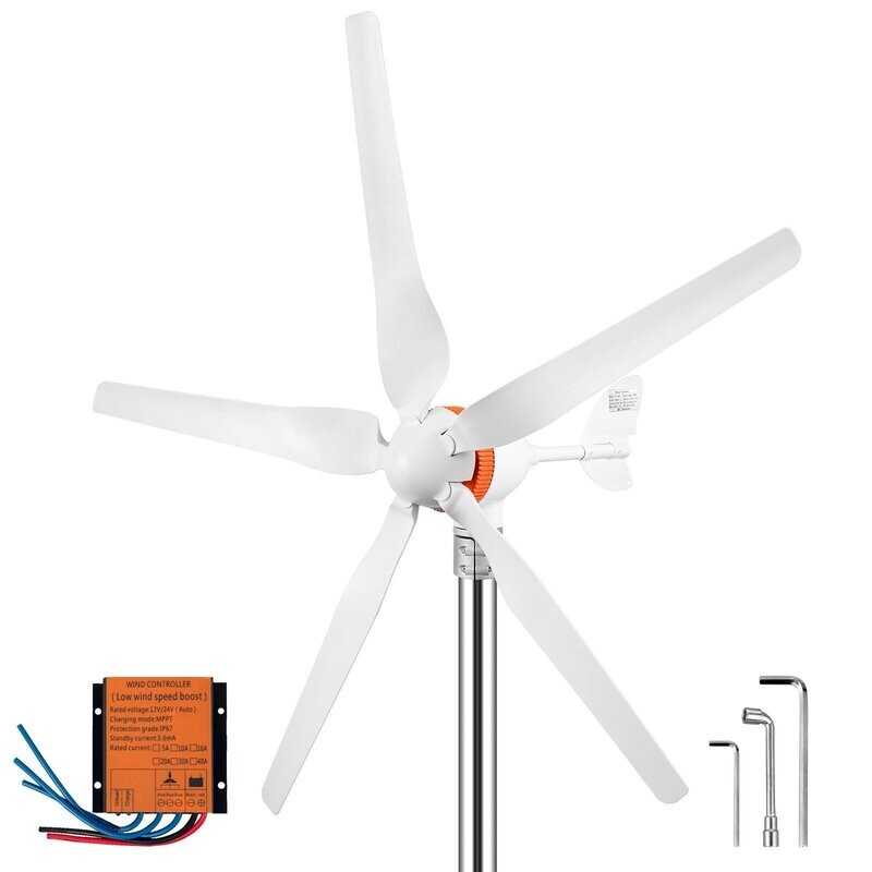 Windkraftanlage Windrad max.500W Windgenerator 12V Windturbine 5-Nylonfaser-Klingen Komplett-Set 2,0-50 m/s Wind Turbine Generator -40 bis 80°C Windkraftanlage Windrad max.500W Windgenerator 12V Windturbine 5-Nylonfaser-Klingen Komplett-Set 2,0-50 m/s Wind Turbine Generator -40 bis 80°C