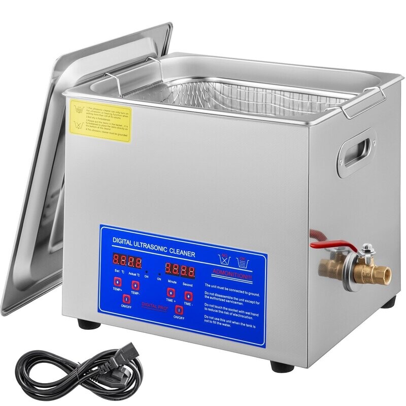 Ultraschallreiniger 10L Reiniger Ultraschall Ultrasonic Cleaner Ultraschallreinigungsgerät Edelstahl mit Digitaler Anzeige