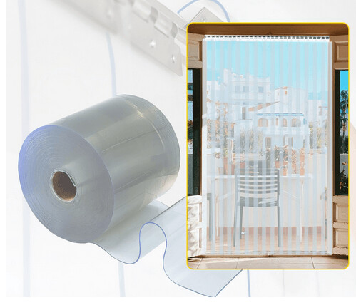 Streifenvorhang PVC Transparent Einfarbig Supermärkte Industrie 300mm Breite x 3mm Dicke x 25m Länge