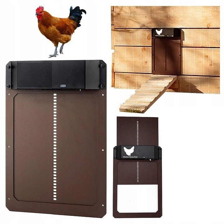 Automatische Hühnerklappe Hühnertür mit Lichtsensor Ideal für Außen-/Innenbereich von Hühnerställen Huhn