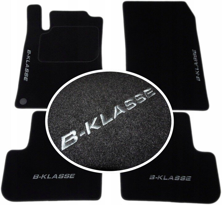Handmade Premium Fußmatten Velour SET FARBWAHL für MERCEDES B-KLASSE W246 + STICKEREI