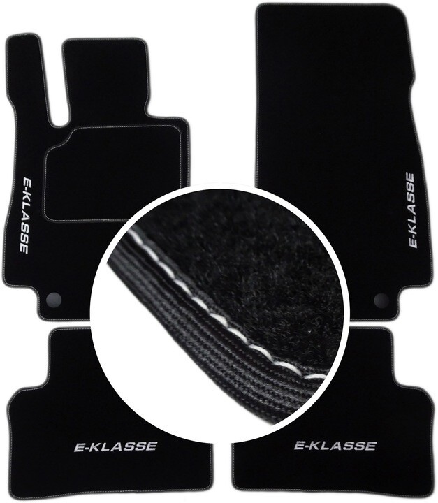 Handmade Premium Fußmatten Velour SET FARBWAHL für MERCEDES E Klasse W213 + STICKEREI