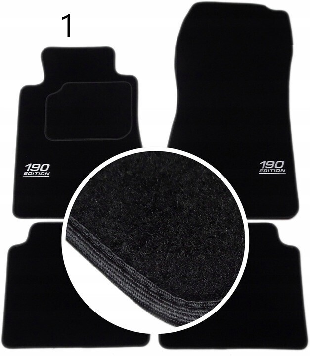 Handmade Premium Fußmatten Velour SET FARBWAHL für MERCEDES 190 W201 + STICKEREI