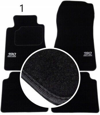 Handmade Premium Fußmatten Velour SET FARBWAHL für MERCEDES 190 W201 + STICKEREI Handmade Premium Fußmatten Velour SET FARBWAHL für MERCEDES 190 W201 + STICKEREI