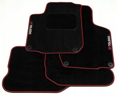 Handmade Premium Fußmatten Velour SET für Seat Leon ab 2004 + STICKEREI