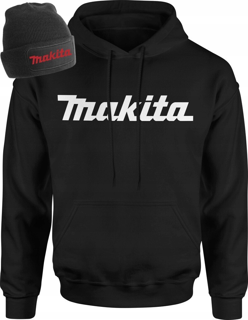 MAKITA PREMIUM Kapuzenpullover Hoodie Sweatshirt Pullover Pulli Herren mit Mütze Farbwahl, Farbwahl: Schwarz