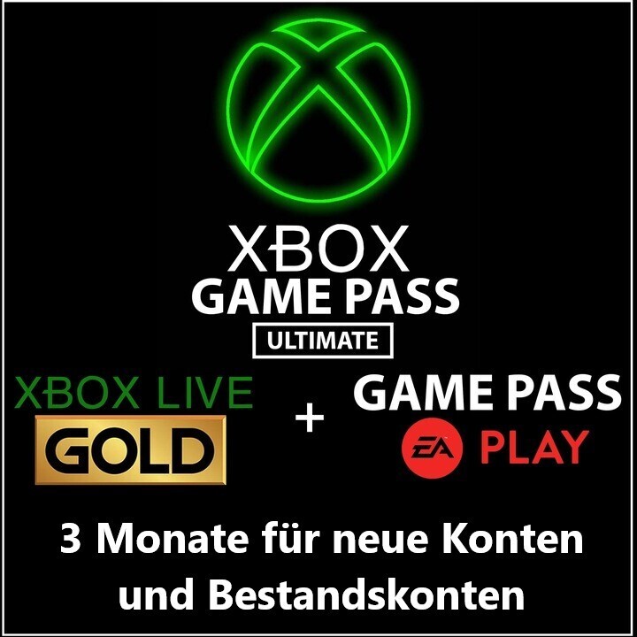 XBOX GAME PASS ULTIMATE Xbox Live Gold EA Sports Play Code für 3 Monate XBOX GAME PASS ULTIMATE Xbox Live Gold EA Sports Play Code für 3 Monate
