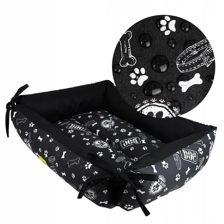 Design Handmade Hundebett Hundekissen Sofa Hundesofa Tierbett Katzenbett Hundekorb Schlafplatz mit Farbwahl, Farbwahl: Schwarz