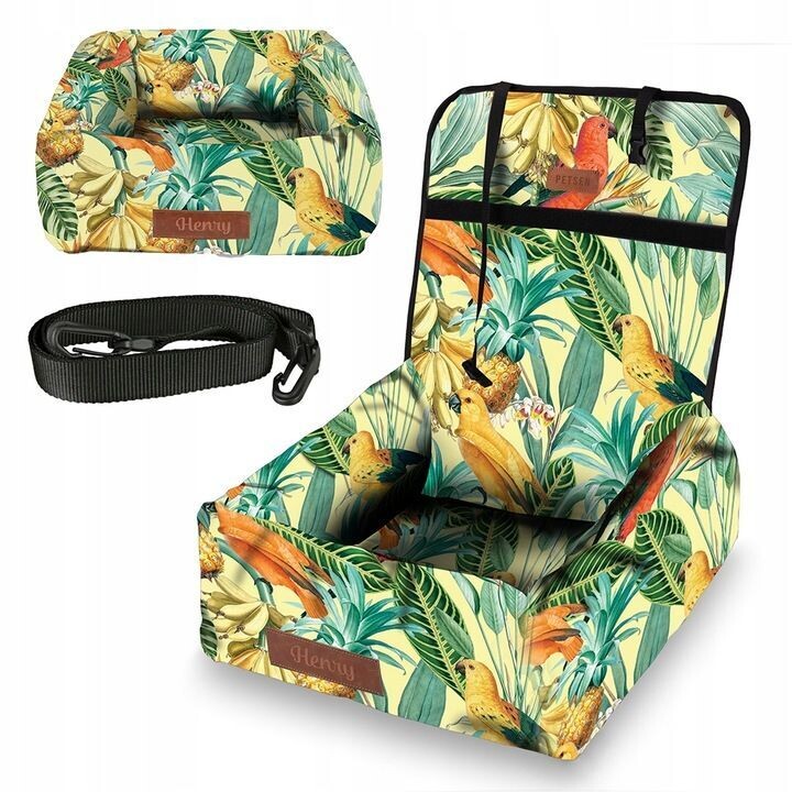 Hundesitz Hundebett & Transportbett 2in1 Autositz + GRAVUR  mit Namensschild