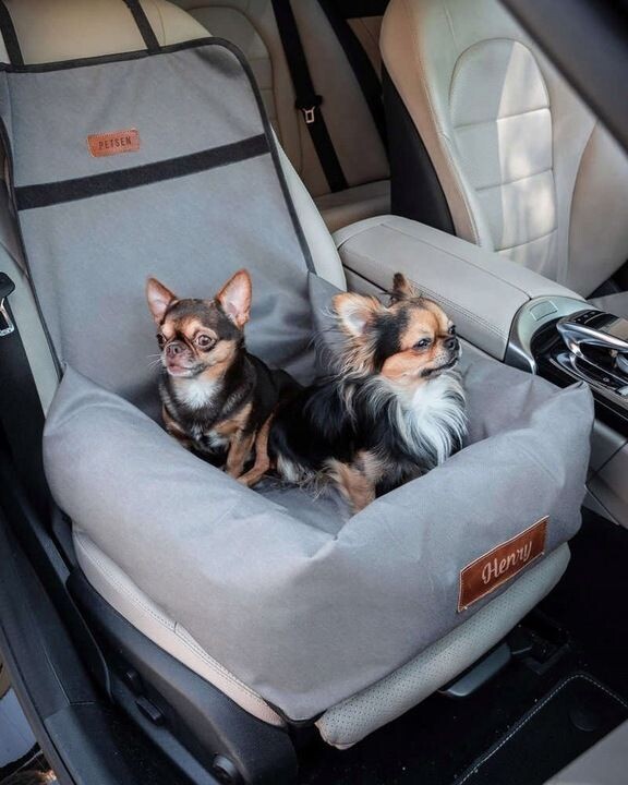 Hundesitz Hundebett & Transportbett 2in1 Autositz + GRAVUR  mit Namensschild