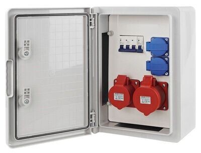 Schaltanlage Elektro-Wandverteiler 1x 16A / 1x 32A / 2x230V komplett Set Baustromverteiler Schaltanlage Elektro-Wandverteiler 1x 16A / 1x 32A / 2x230V komplett Set Baustromverteiler