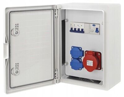 Schaltanlage Elektro-Wandverteiler 1x 16A / 2x230V komplett Set Baustromverteiler Schaltanlage Elektro-Wandverteiler 1x 16A / 2x230V komplett Set Baustromverteiler