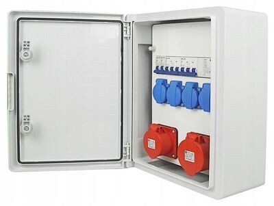 Schaltanlage Elektro-Wandverteiler 1x 16A / 1x 32A /4x230V komplett Set Baustromverteiler Schaltanlage Elektro-Wandverteiler 1x 16A / 1x 32A /4x230V komplett Set Baustromverteiler