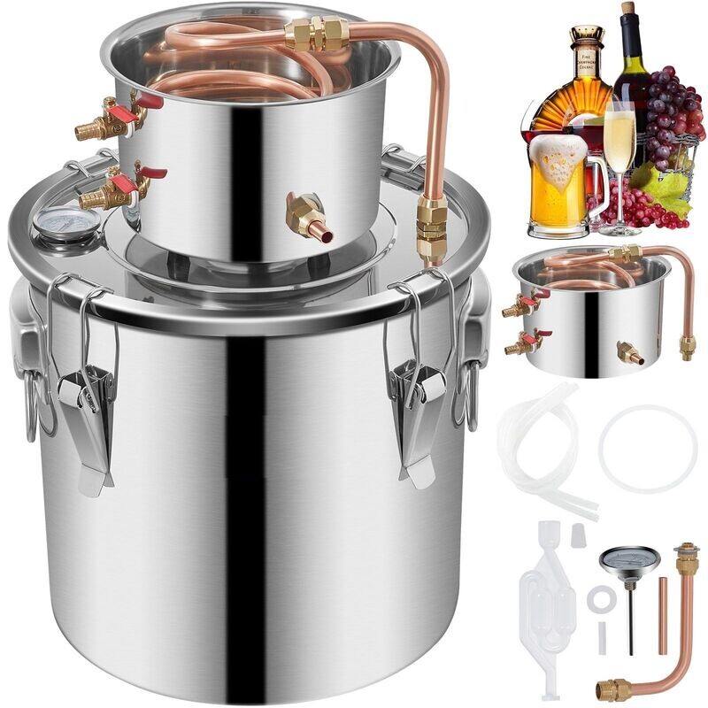 Destille Destillatwasserkessel für Wein Bier Weindestillation Liköre destillierte Wasser XXL Moonshiner Set 19l Destille Destillatwasserkessel für Wein Bier Weindestillation Liköre destillierte Wasser XXL Moonshiner Set 19l