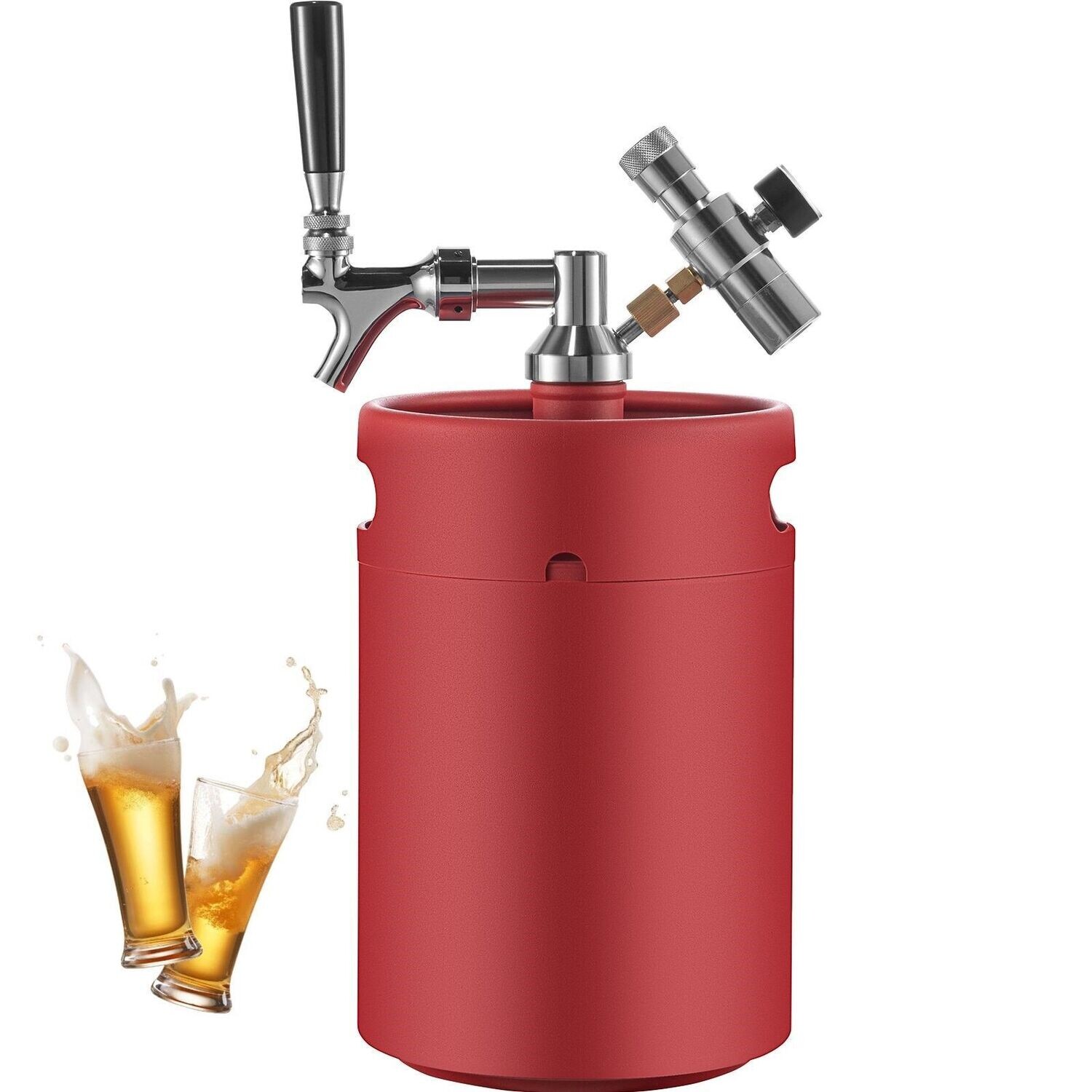 Set 5L Bierzapfanlage mit Druckregler Manometer Edelstahl
