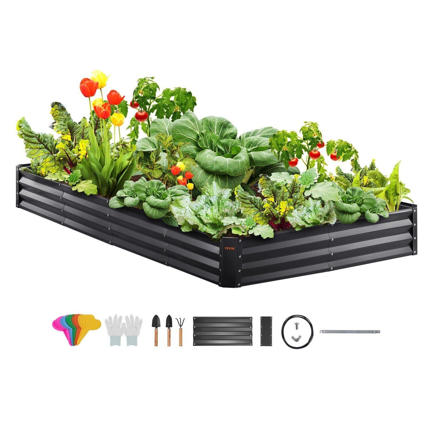 Komplett Set Hochbeet Pflanzbeet Metall Gemüsebeet Pflanzkasten 240x120x28cm