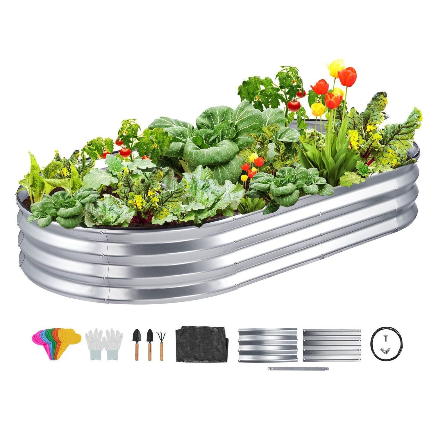 Komplett Set Hochbeet Pflanzkübel Blumenkasten Pflanzkasten Gemüsebeet Gartenbeet Pflanzbeet 180x90x30cm Metall verzinkt
