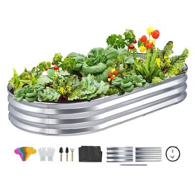 Komplett Set Hochbeet Pflanzkübel Blumenkasten Pflanzkasten Gemüsebeet Gartenbeet Pflanzbeet 180x90x30cm Metall verzinkt Komplett Set Hochbeet Pflanzkübel Blumenkasten Pflanzkasten Gemüsebeet Gartenbeet Pflanzbeet 180x90x30cm Metall verzinkt