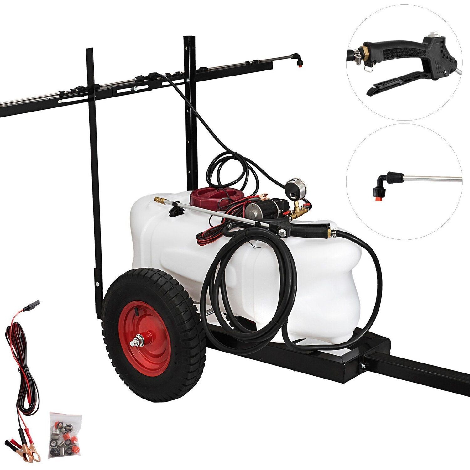 Drucksprüher 60L Sprühpumpe 5,5Bar Gartenspritze Sprühgerät Anhängerspritze 5m Netzkabel Traktor Garten