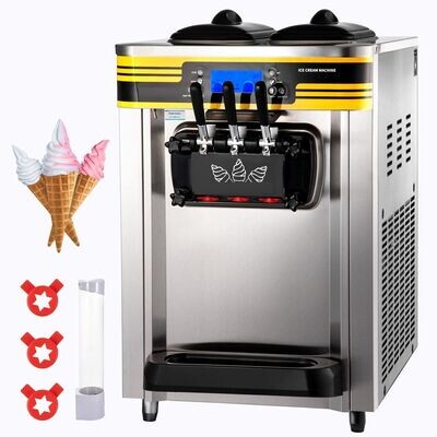 Bistro Restaurant Kommerzielle Softeismaschine 2350 W Arbeitsplatte 22-30 L/Std. Desktop 3 Geschmacksrichtungen mit LCD-Display Eiscrememaschine Speiseeismaschine Bistro Restaurant Kommerzielle Softeismaschine 2350 W Arbeitsplatte 22-30 L/Std. Desktop 3 Geschmacksrichtungen mit LCD-Display Eiscrememaschine Speiseeismaschine