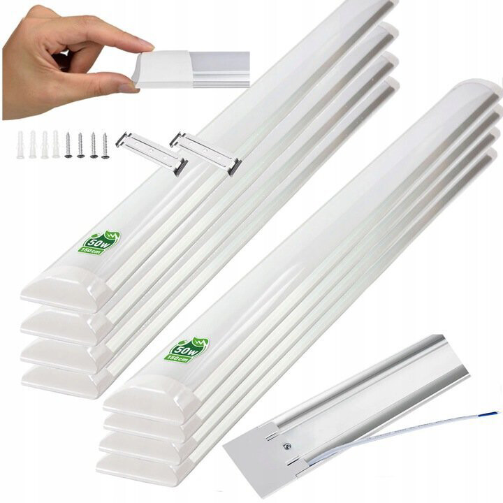 10x LED Panel Industrielampe Werkstattlampe Zimmerlampe  1500mm 50W