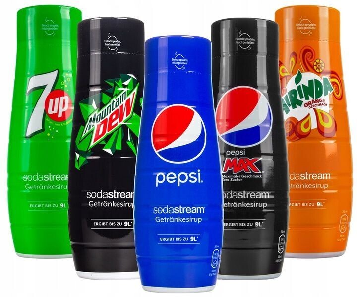 Sodastream 5x Sirup 7UP PEPSI MAX MIRINDA MOUNTAIN