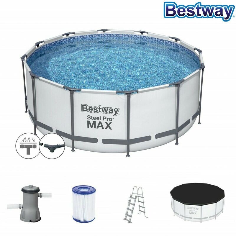 Bestway Steel Pro Max 366 x122 cm Frame Pool Set Schwimmbecken Starter Set Bestway Steel Pro Max 366 x122 cm Frame Pool Set Schwimmbecken Starter Set