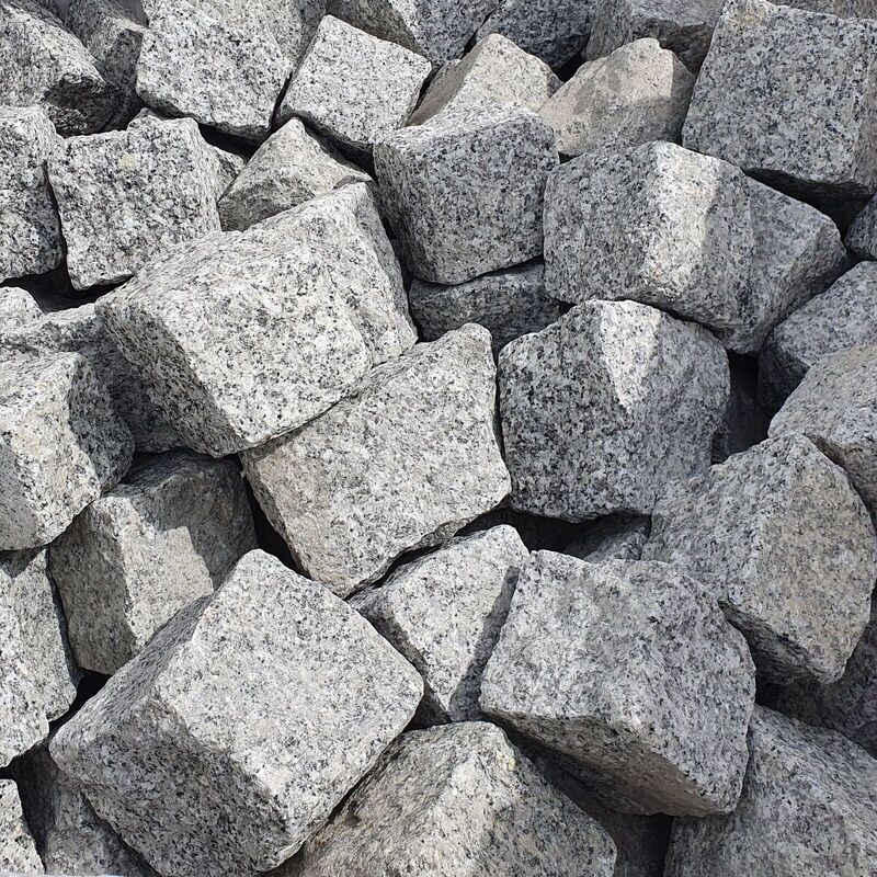 Granit Pflastersteine 1 Tonne Naturstein 9/11 grau DIN EN 1342 - 1000 kg Granit Pflastersteine 1 Tonne Naturstein 9/11 grau DIN EN 1342 - 1000 kg