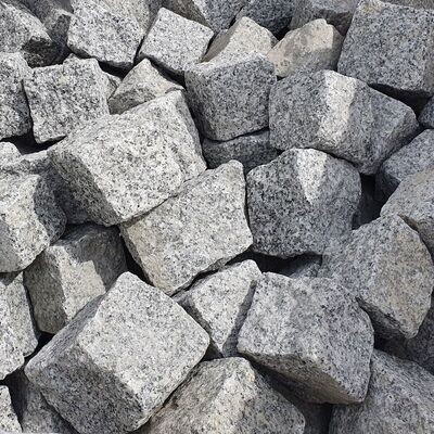 Granit Pflastersteine 1 Tonne Naturstein 9/11 grau DIN EN 1342 - 1000 kg