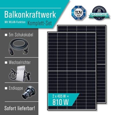 Balkonkraftwerk 810 W / 600 W Photovoltaik Solaranlage Steckerfertig