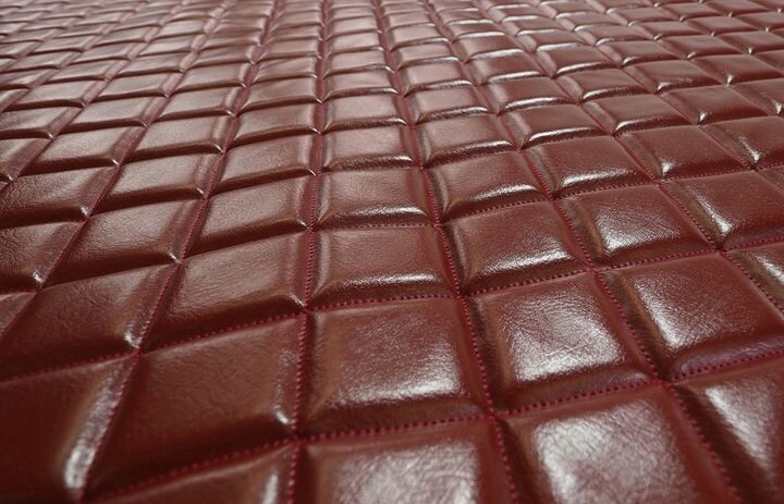 POLSTERSTOFF AUS ÖKO-LEDER GESTEPPTES MATERIAL 10 MM Weinrot POLSTERSTOFF AUS ÖKO-LEDER GESTEPPTES MATERIAL 10 MM Weinrot