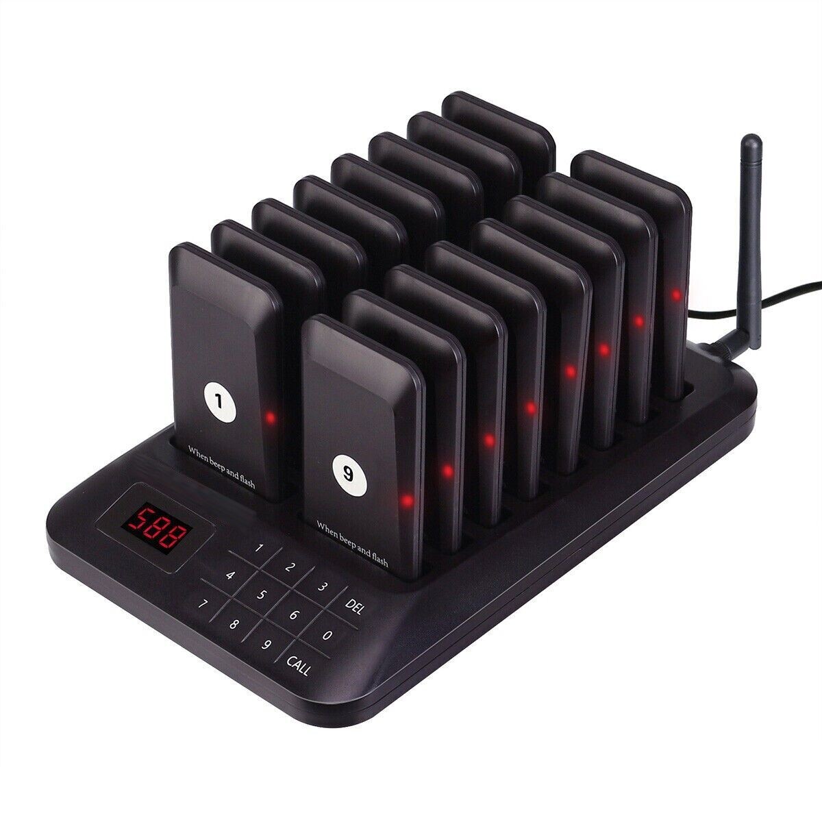 Restaurant Pager System Kundenrufsystem 16 Pager für Imbisswagen Bar Gastro Kundensystem