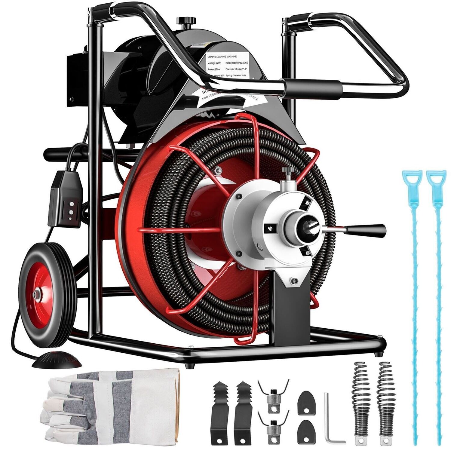 Handwerk Profi Rohrreinigungsmaschine Rohrreiniger StahlKabel Rohrreinigungsspirale Abflussreiniger Abflussreinigungsmaschine Reinigungswerkzeuge 15m Spindel