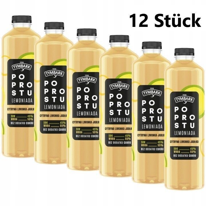 12 x 1,25l Tymbark Simply Lemonade Limette Zitronen-Limetten-Getränk