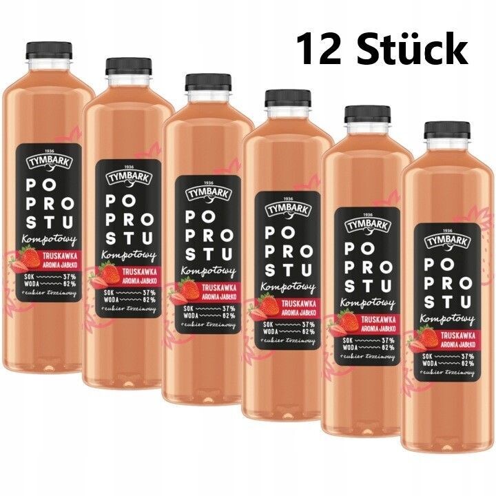 12 x 1,25l Tymbark Po Prostu Getränk Erdbeere Apfelbeere