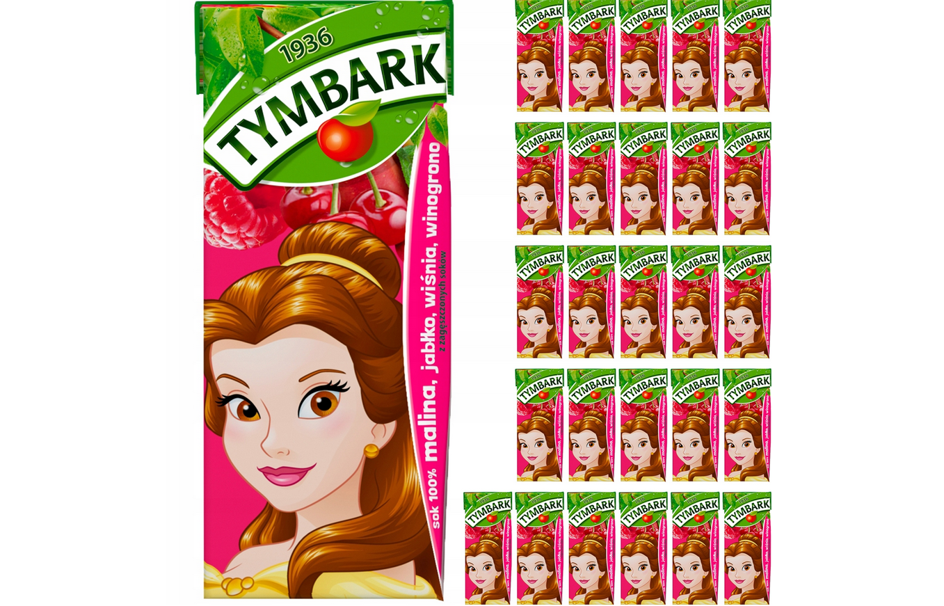27 x Tymbark Saft 100 % Apfel-Kirsch-Himbeere für Kinder 27x200ml