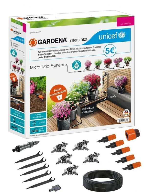 Bewässerung Gardena Start Set Pflanztöpfe Micro Drip System Bewässerung Gardena Start Set Pflanztöpfe Micro Drip System