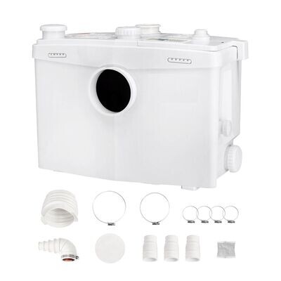 Abwasser Hebeanlage Fäkalienhebeanlage 10m Förderhöhe Abwasserpumpe Haushaltspumpe Schmutzwasserpumpe Eingebautes Rückschlagventil Wartungfrei WC Dusche Abwasser Hebeanlage Fäkalienhebeanlage 10m Förderhöhe Abwasserpumpe Haushaltspumpe Schmutzwasserpumpe Eingebautes Rückschlagventil Wartungfrei WC Dusche