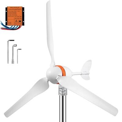 Windkraftturbinengenerator Windturbinengenerator 400 W Windgenerator MPPT Controller Windkraftanlage mit 3 Blatt Laderegler Windkraftgenerator für Stromerzeugung