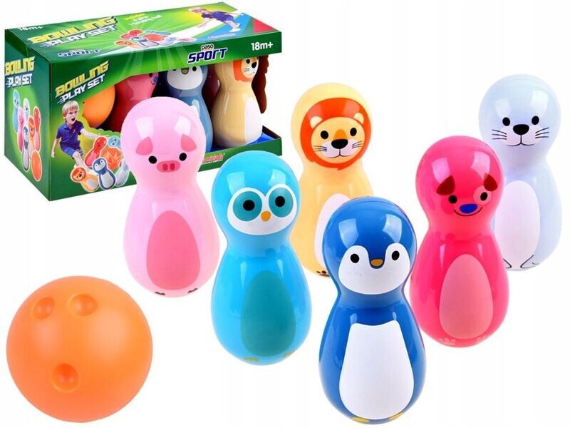 Kinder Bunte Bowling Kegeln Set Tierrasseln Spielzeug Kinder Bunte Bowling Kegeln Set Tierrasseln Spielzeug