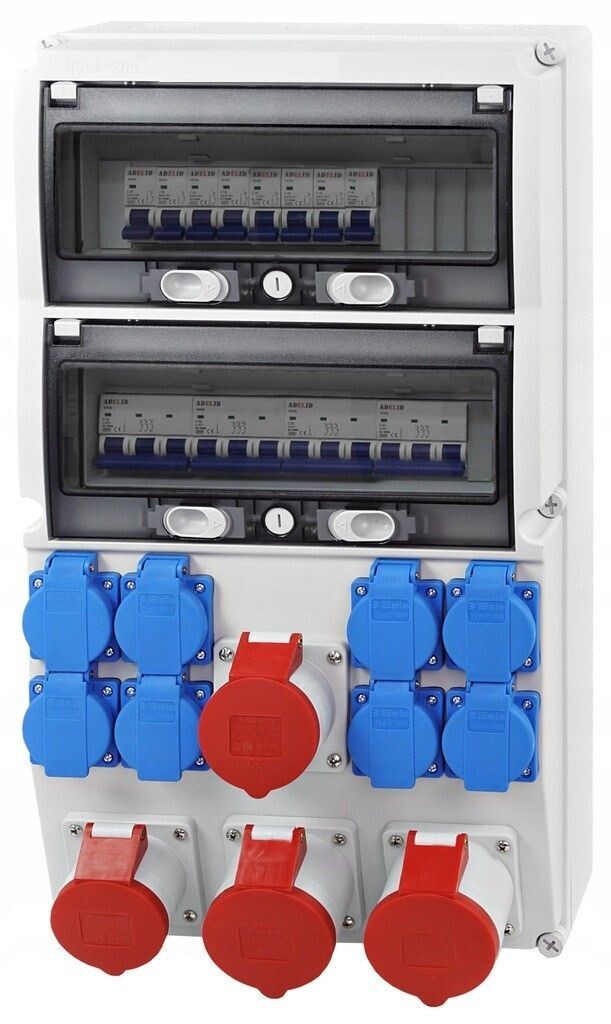 Elektro-Wandverteiler 8x 230 V 16A / 2 x 16A /  2 x 32A komplett Set Baustromverteiler GEBÄUDESCHALTANLAGE Schaltanlage
