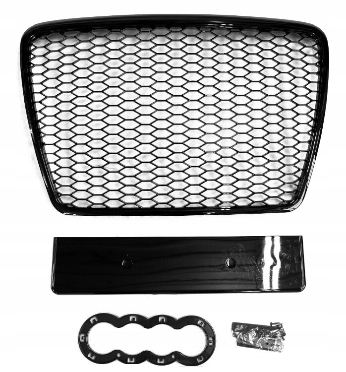 AUDI A6 C6 09-11 GRILL RS LOOK BLACK Edition komplett Set S-line
