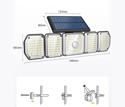 Design LED Solarlampe Wandlampe Außenbeleuchtung Gartenlampe mit Bewegungsmelder Lichsensor alle Farbtemperaturen