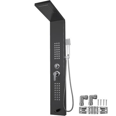 5 in 1 Duschsäule Kopfbraus Regenduschensäule Edelstahl Hydromassage Wasserfall Handbrause(Schwarz,Separate) 5 in 1 Duschsäule Kopfbraus Regenduschensäule Edelstahl Hydromassage Wasserfall Handbrause(Schwarz,Separate)