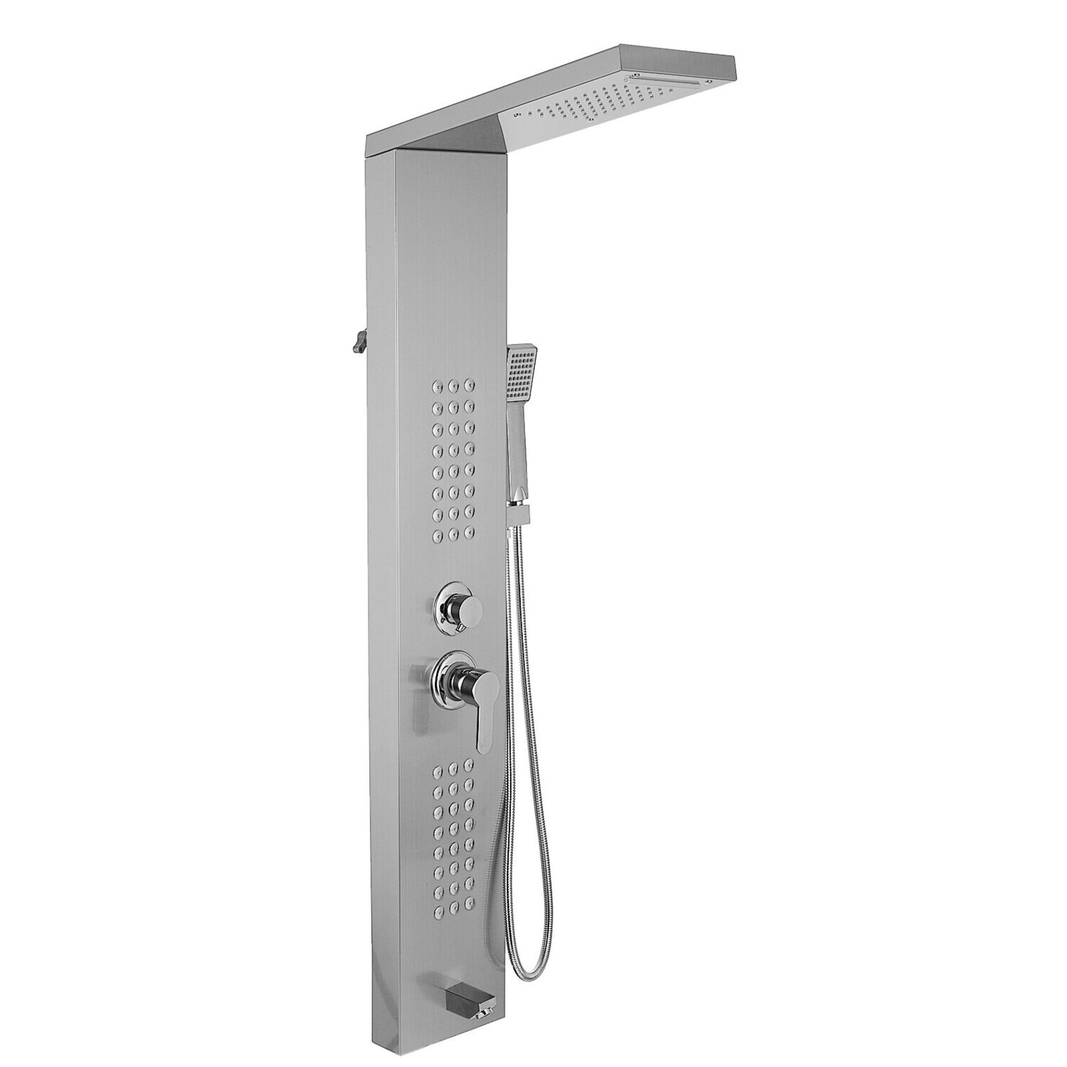 5 in 1 Duschsäule Kopfbraus Regenduschensäule Edelstahl Hydromassage Wasserfall Handbrause(Silber,Separate)